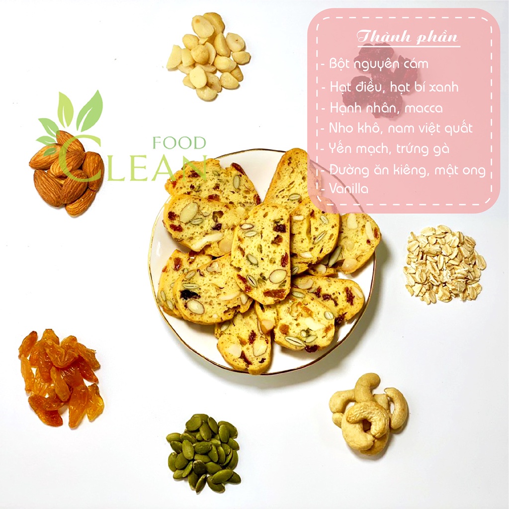 Bánh ăn kiêng biscotti ONFOD vị vani dành cho người tiểu đường, giảm cân, eat clean 250g 500g