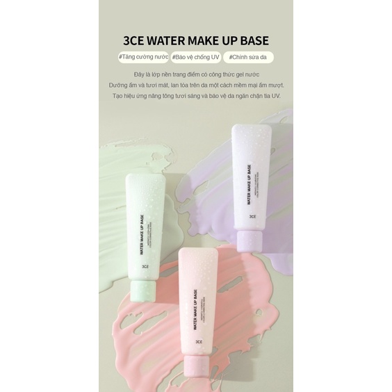 Kem lót 3CE WATER MAKE UP BASE