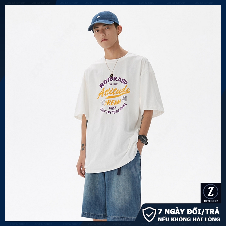 Áo thun nam tay lỡ unisex ZOTA, áo phông form rộng oversize Attitude Dream NTL612