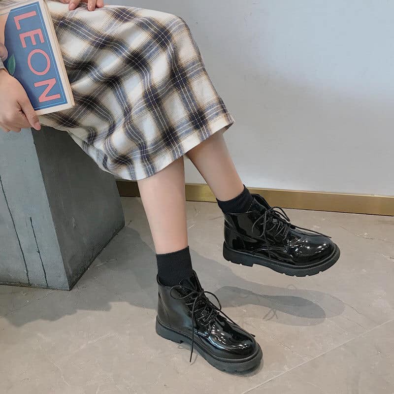 Bốt Cao Cổ Buộc Dây đế 3cm order Ulazzang | BigBuy360 - bigbuy360.vn