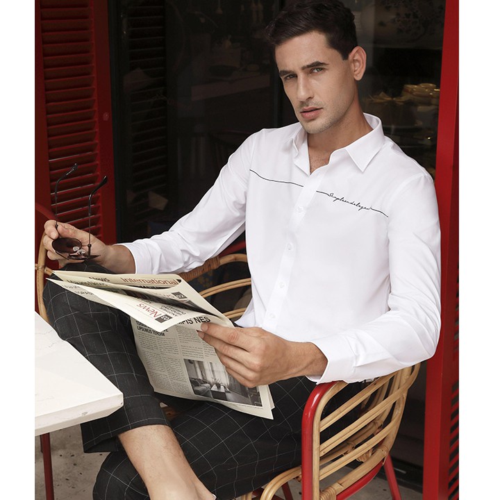 Áo sơ mi nam trắng dài tay Biluxury SMDT018TRK vải nano cao cấp chống nhăn form body fit thanh lịch | BigBuy360 - bigbuy360.vn