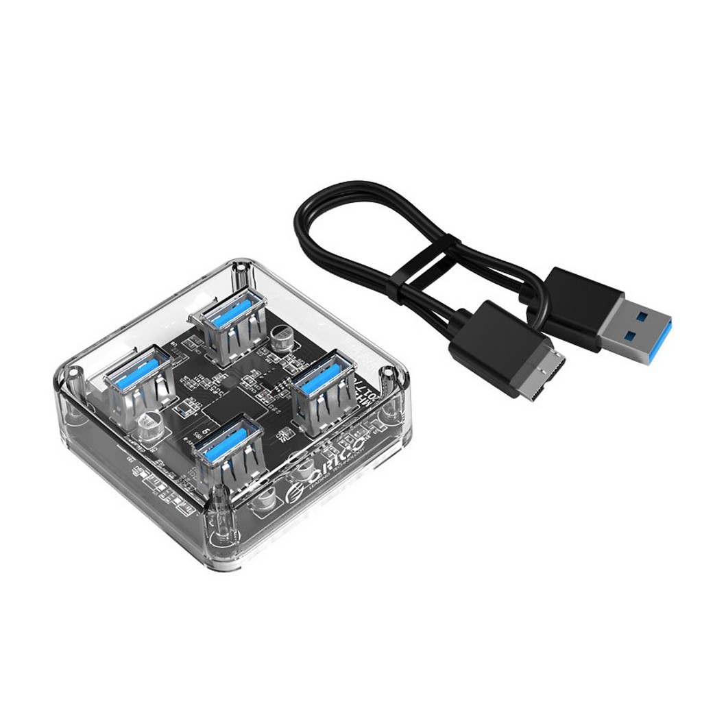 Hub- Bộ chia USB 3.0 trong suốt 4 cổng Orico MH4U-U3_Bảo hành 1 năm chính hãng