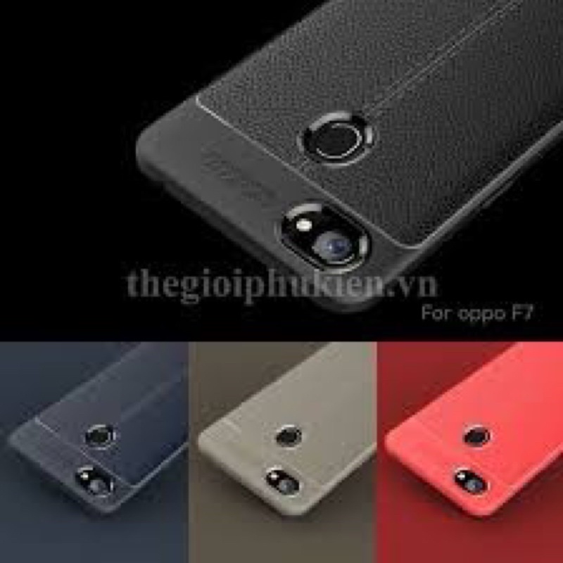 Ốp dẻo đen auto Cao cấp Vân Da Oppo F7