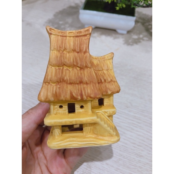 5 mẫu mô hình đình, chùa, tháp, nhà sàn... trang trí bonsai, non bộ, bể cá hàng Bát Tràng cực đẹp