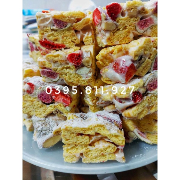 Bánh Nougat bông tuyết nhà làm siêu ngon