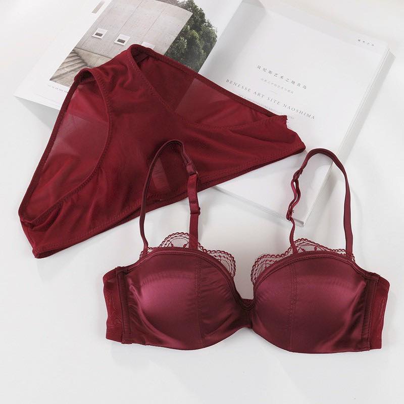 Bộ đồ lót satin B004 mút mỏng có gọng | BigBuy360 - bigbuy360.vn