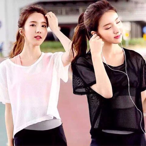 Áo lưới đẹp form rộng dáng lỡ