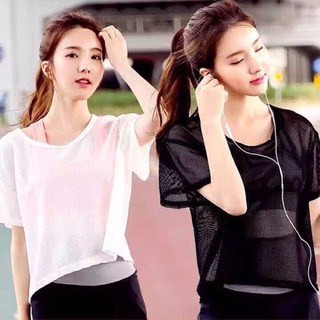 Áo lưới đẹp form rộng dáng lỡ