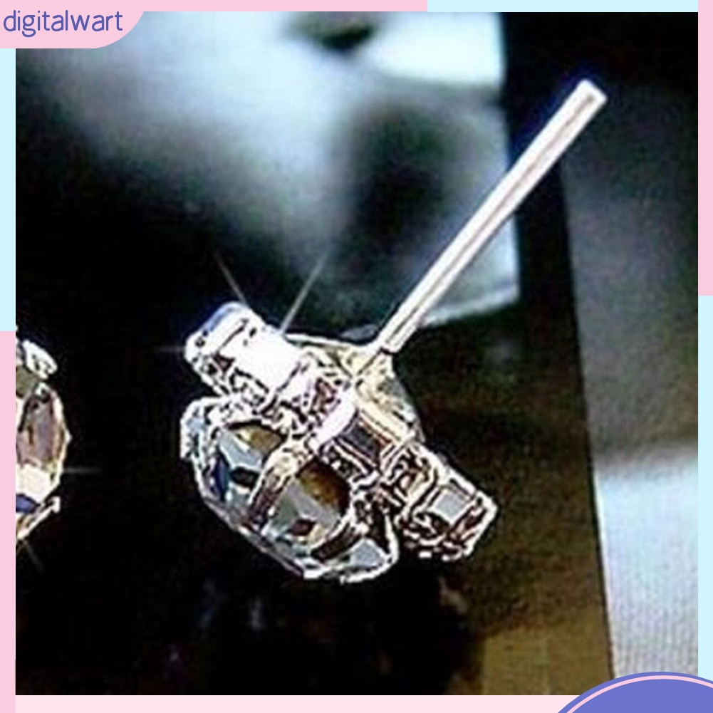 Cặp khuyên tai xỏ lỗ đính đá quý nhân tạo lấp lánh sang trọng cá tính dành cho nữ