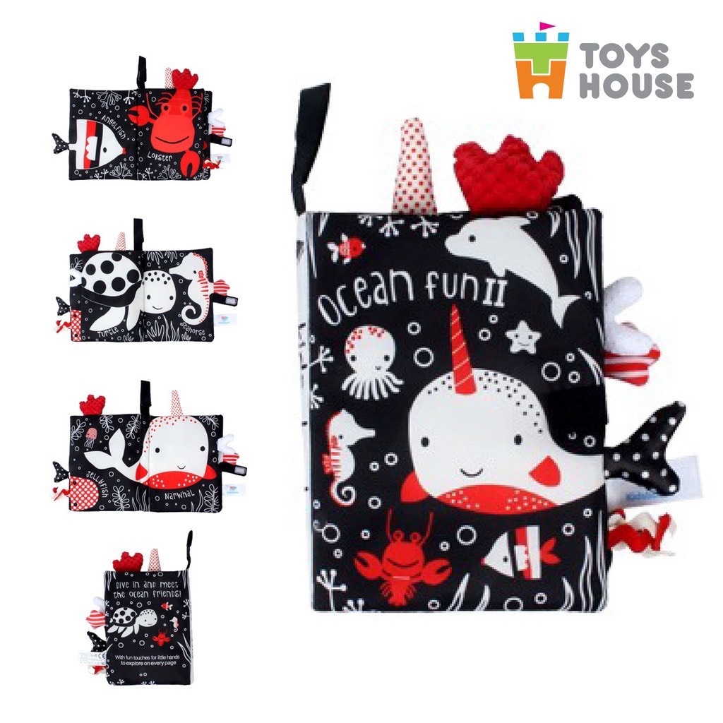 Sách vải Toyshouse với nhiều chủ đề giúp phát triển đa giác quan cho bé từ sơ sinh (Giao ngẫu nhiên)