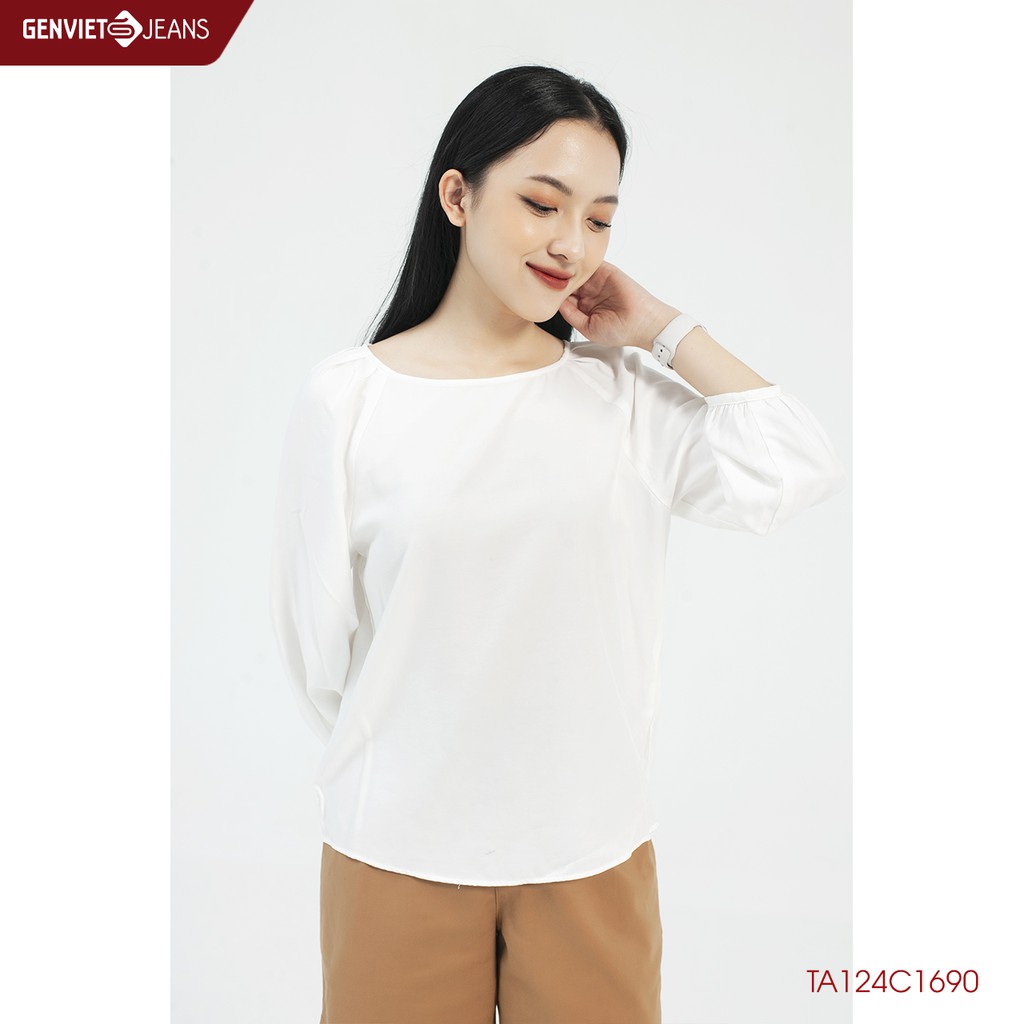 Áo Sơmi Suông Nữ Genviet Trẻ Trung TA124C1690