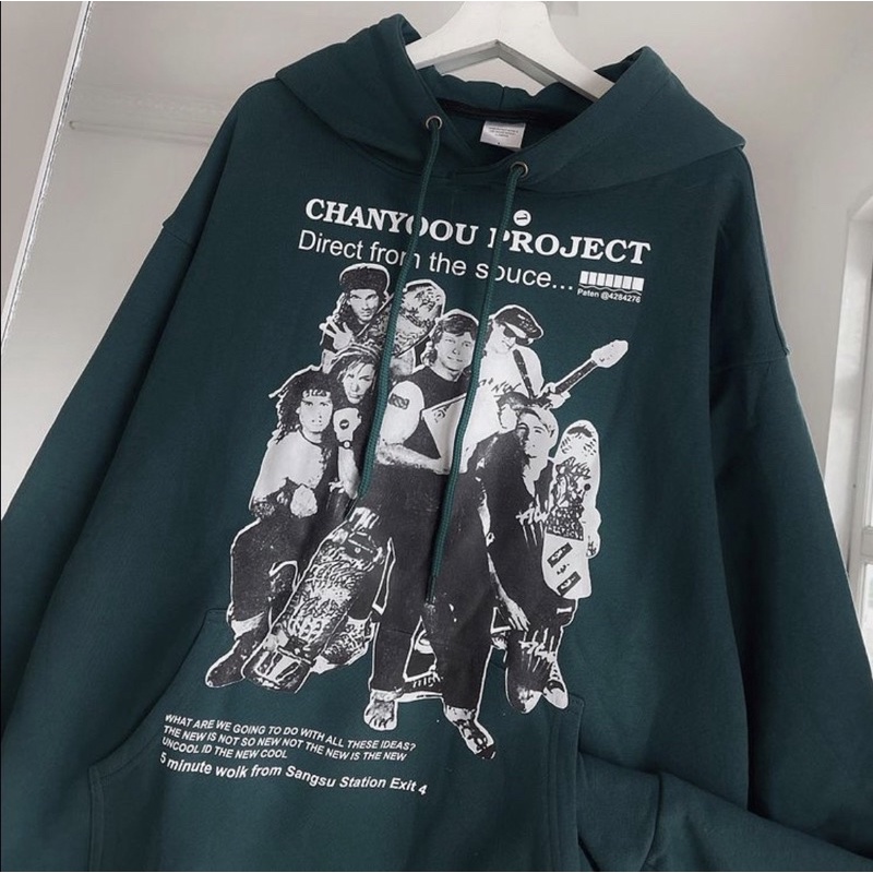 Áo Hoodie Chanyoo Nỉ Mũ 2 Lớp Form Unisex Nam Nữ Màu Xanh Độc Lạ ( Kèm Ảnh Thật)