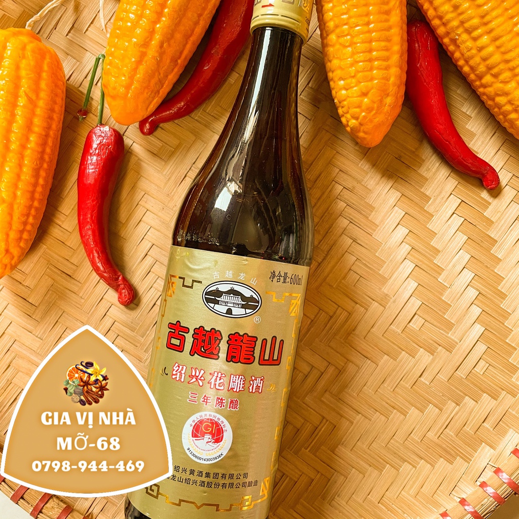 Gia vị rượu hoa tiêu cổ nguyệt Thiệu Hưng -Guyue Longchan- chai 600ml