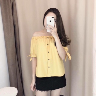 Áo trễ vai thắt nơ tay