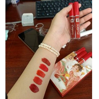 Bộ 5 son kem lì ErshiQi thiết kế vỏ họa tiết tiên tử đẹp mắt | BigBuy360 - bigbuy360.vn