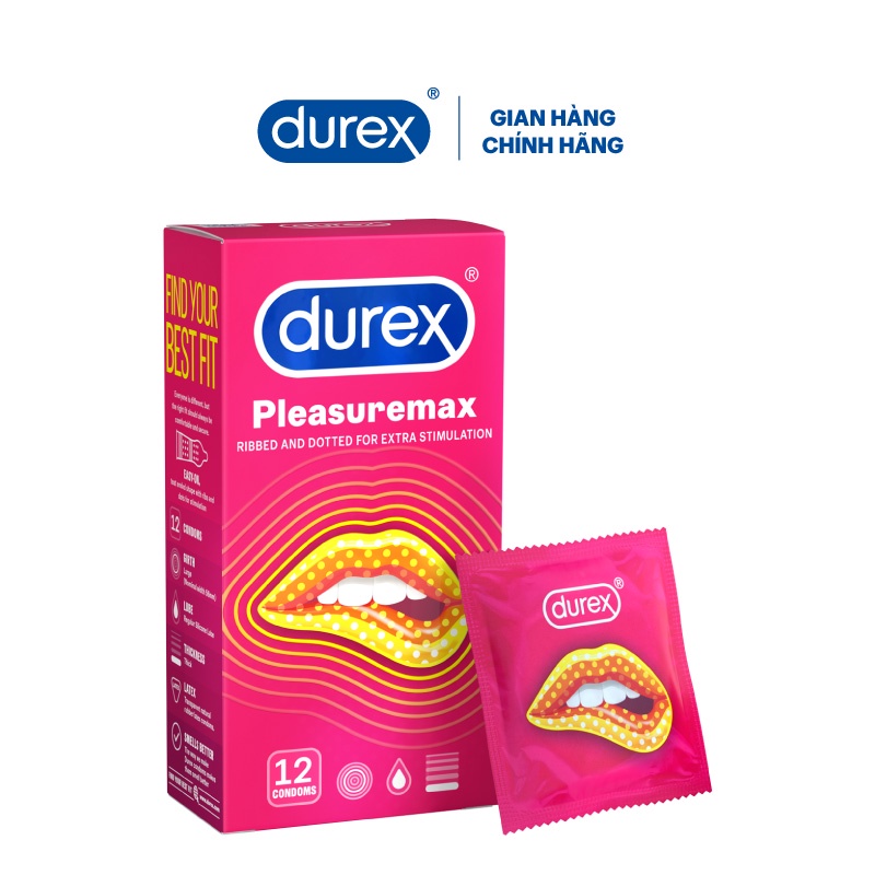 Bộ 2 hộp bao cao su Durex Pleasuremax (12 bao/hộp)