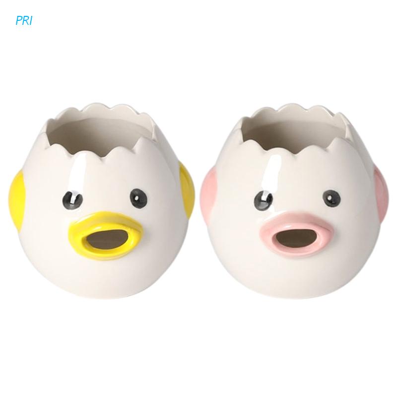 Dụng cụ tách lòng đỏ trứng gà tự động hình vịt con bằng sứ hoạt hình sáng tạo