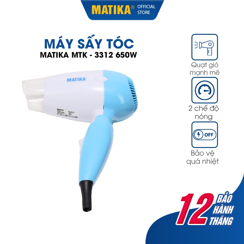 Máy Sấy Tóc Mini MATIKA 650W MTK-3312