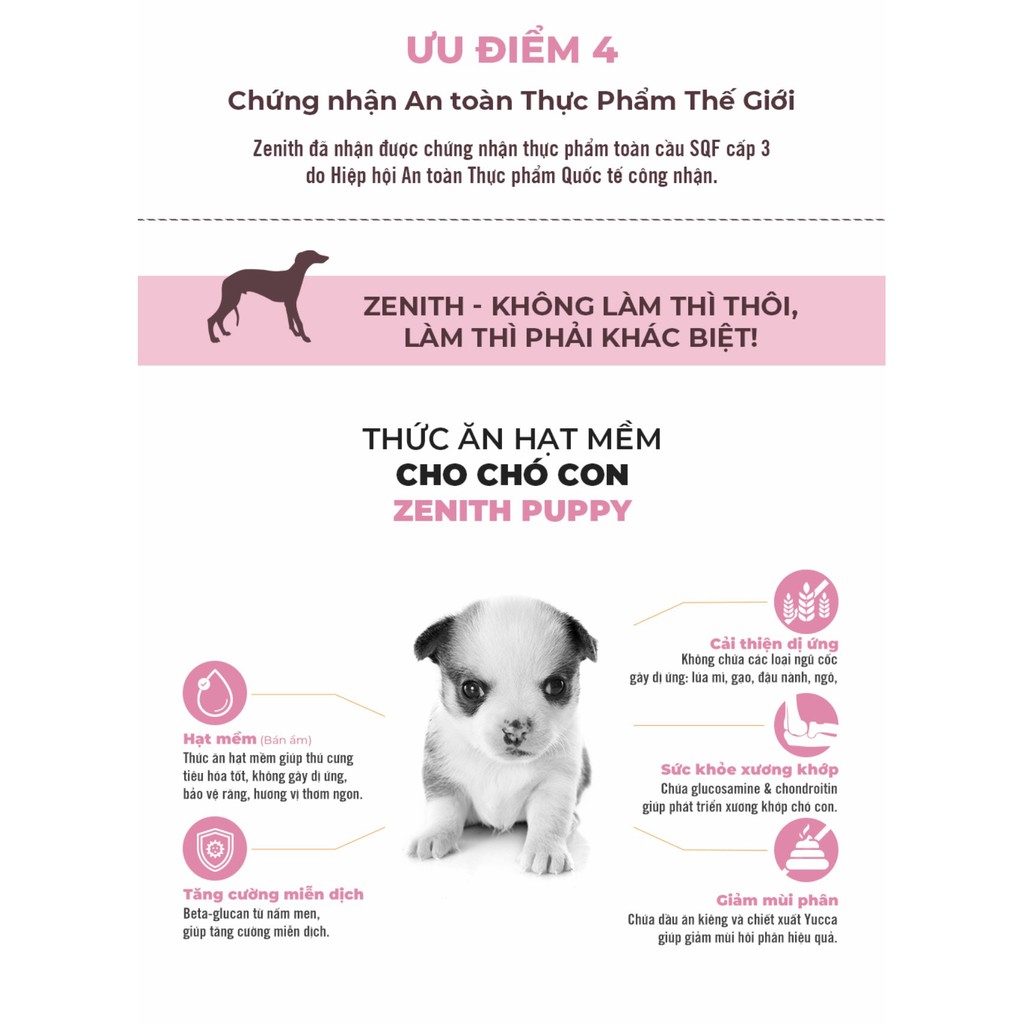 Hạt mềm cho chó con Zenith PUPPY 1,2kg