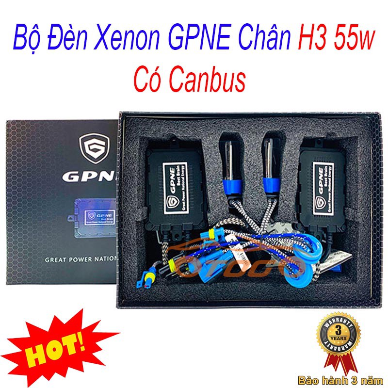 Bộ Đèn Xenon GPNE Chân H3 - 55W Có CANBUS Ô Tô