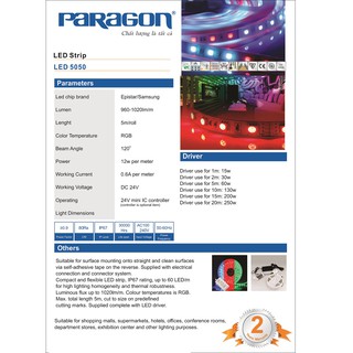 ĐÈN LED DÂY PARAGON LED5050