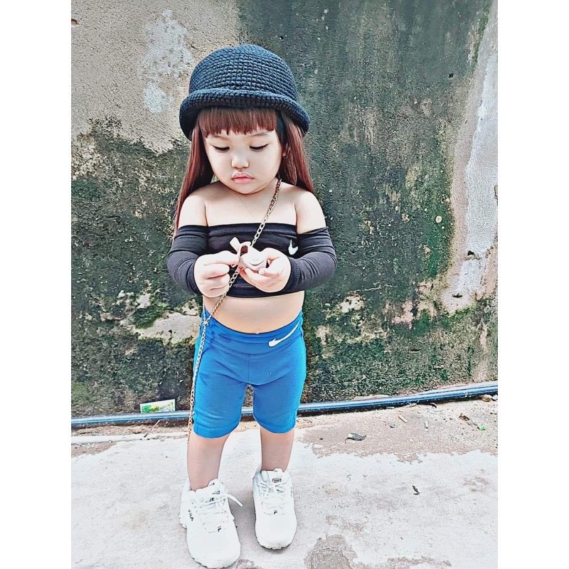 Nón len tóc giả cho bé