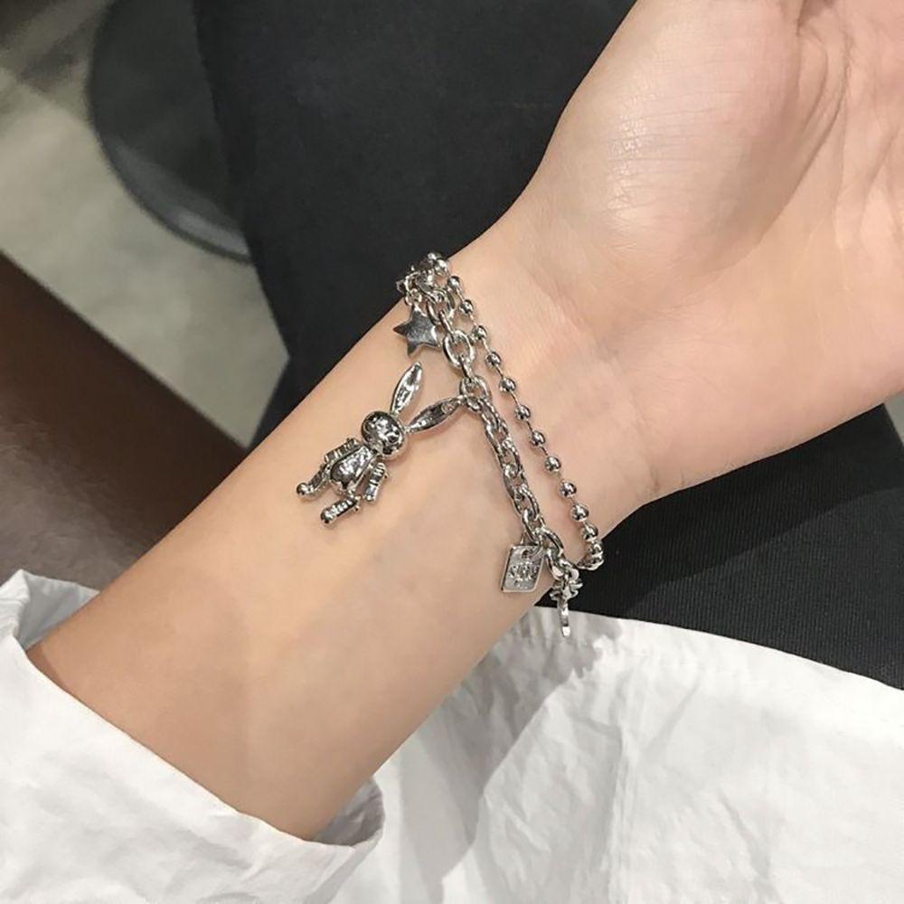 Vòng Tay Hai Lớp Bằng Hợp Kim Họa Tiết Phi Hành Gia Hoạt Hình Dễ Thương