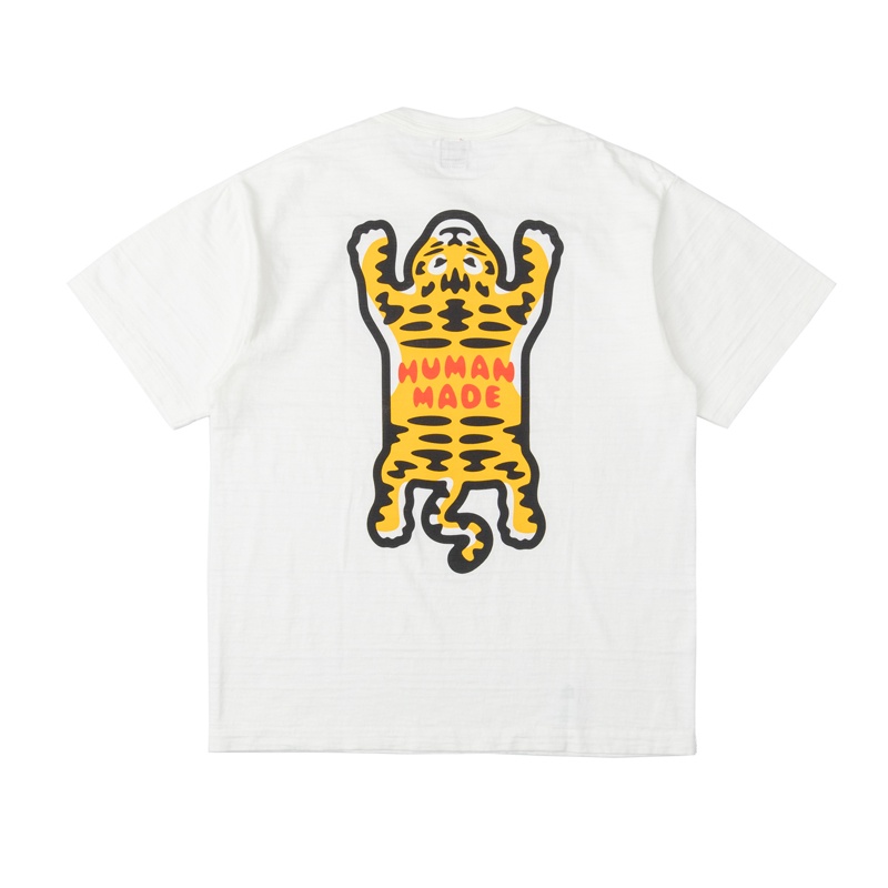 Áo Thun cotton Cổ Tròn Tay Ngắn In Chữ HUMAN MADE behind the heart tiger Dành Cho Cặp Đôi