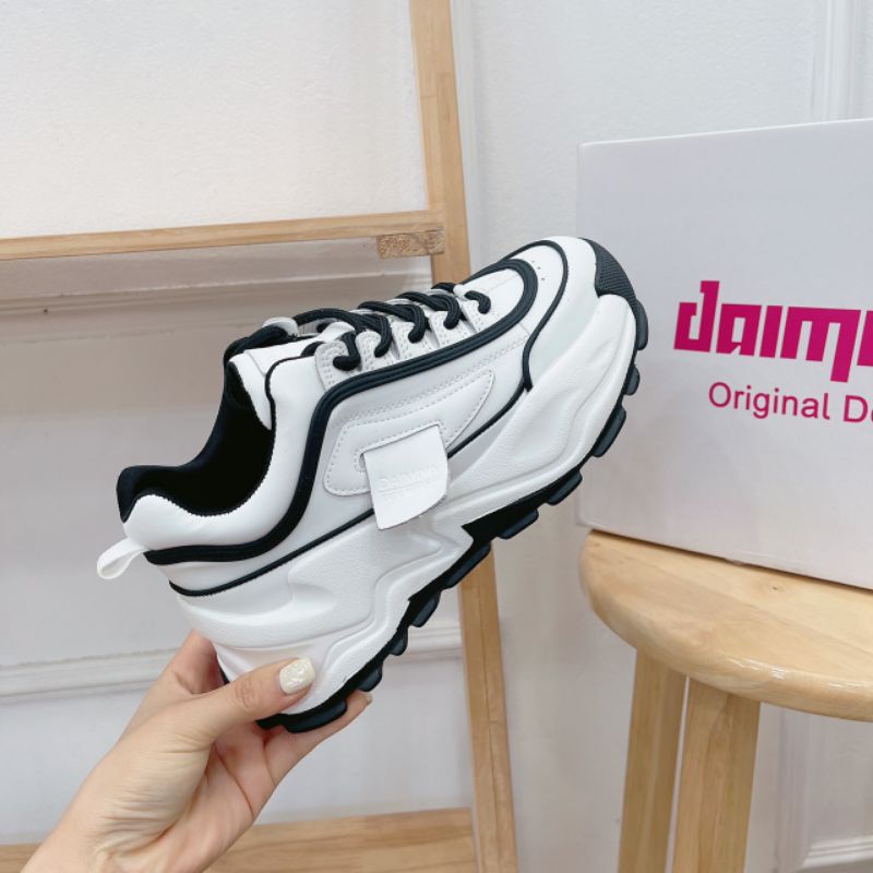 Lo(ẢNH THẬT) Giày Thể Thao Nữ Daimya Nâng đế 6p Da Mềm Êm Xịn Fullbox Túi Cao Cấp