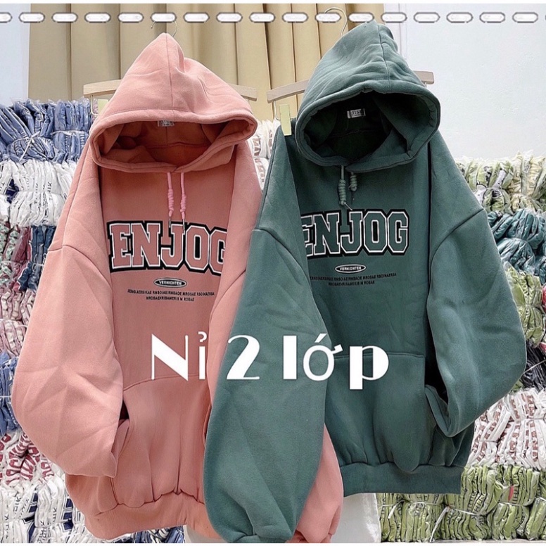 ÁO ENJOG.Áo Khoác nỉ HOODIE  UNISEX Nam Nữ Chất Vải Dày Dặn Ấm Áp .