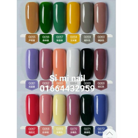 Màu từu 42 - 79 Sơn gel KG chai 12ml thương hiệu ưa chuộng mạnh của giới trẻ đài loan..