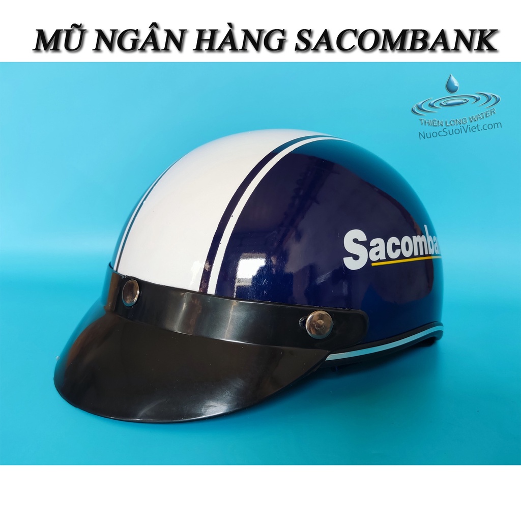 Nón Bảo Hiểm Ngân Hàng Sacombank - Mũ Bảo Hiểm Nửa Đầu Khuyến Mãi