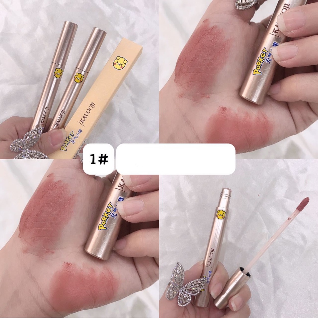 [Hàng mới về] Son kem Kaluoji màu lì chống nước lâu trôi hình chú heo dễ thương cho nữ