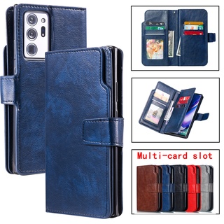 Bao da điện thoại mềm nắp gập dạng ví đựng thẻ cho Samsung Note 20 Ultra Note 10 Note 9 Note 8 Plus Pro 5G