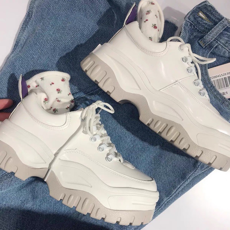 (HÀNG CÓ SẴN - ẢNH THẬT FEEDBACK) STRAP PLATFORM OXFORD SHOES - GIÀY OXFORD TRẮNG DA BÓNG | BigBuy360 - bigbuy360.vn