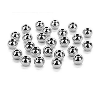 Hạt bi bạc chặn trang sức phụ kiện < Round Spacer bead> Không rỉ sét- Không chứa Cadmium/ Lead/ Zinc/Nickel
