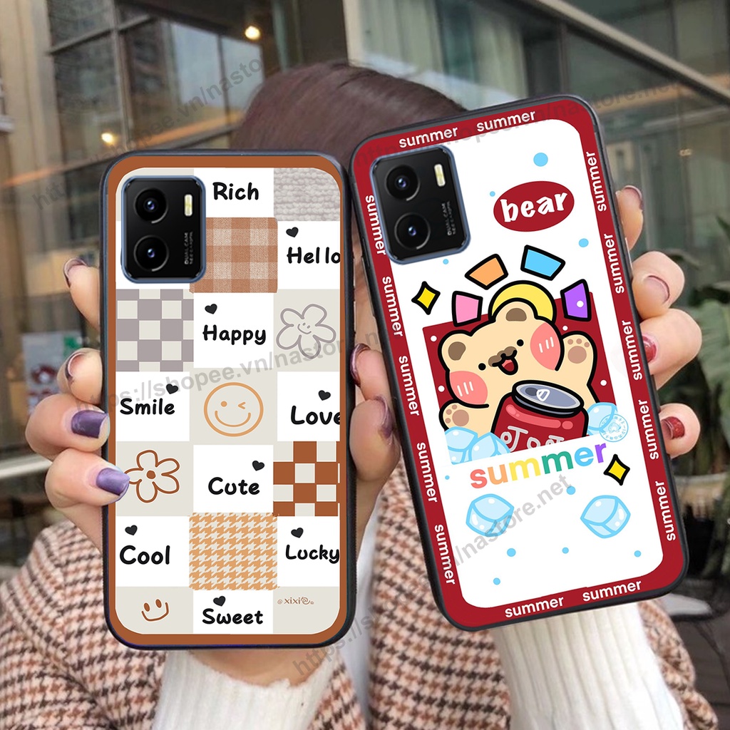 Ốp lưng Vivo Y15s trái tim hình gấu cute cá tính, giá rẻ, cực bền