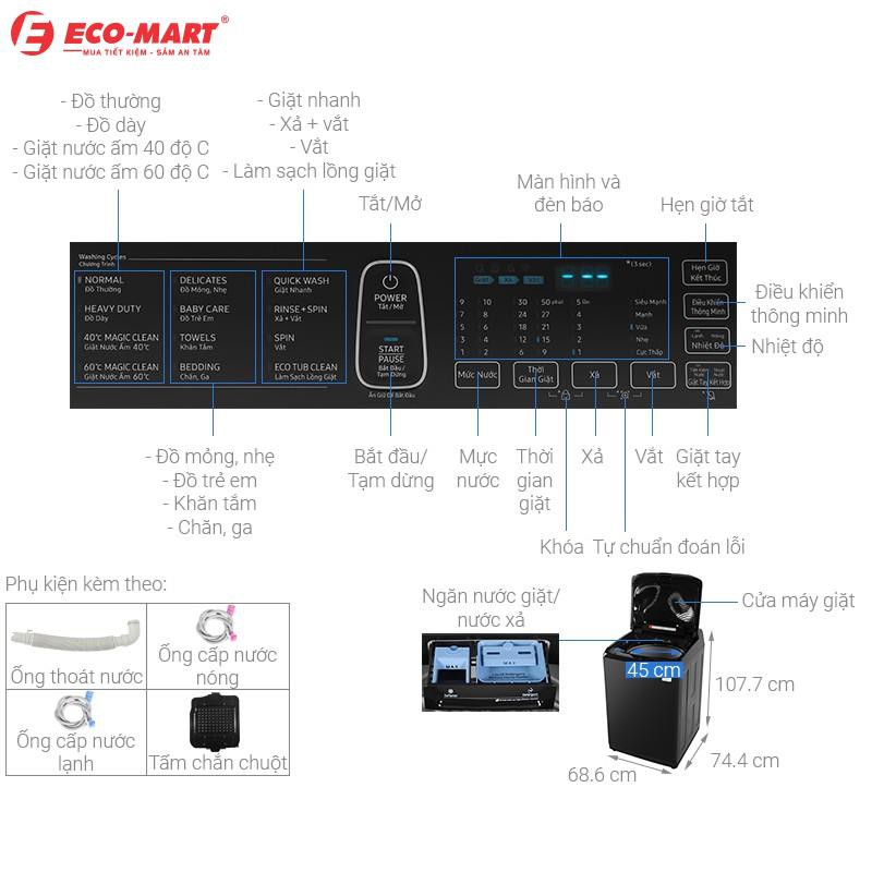 Máy giặt Samsung cửa trên 22 kg WA22R8870GV/SV