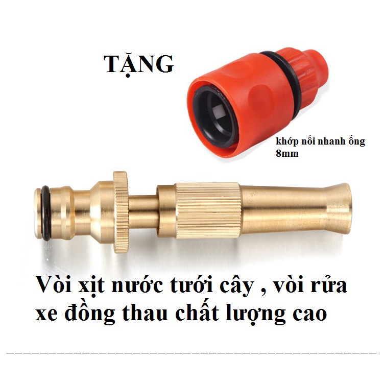 Đầu vòi xịt bằng đồng tăng áp lực nước - Vòi xịt nước tăng áp đa năng bằng đồng tưới cây ,rửa xe cực mạnh