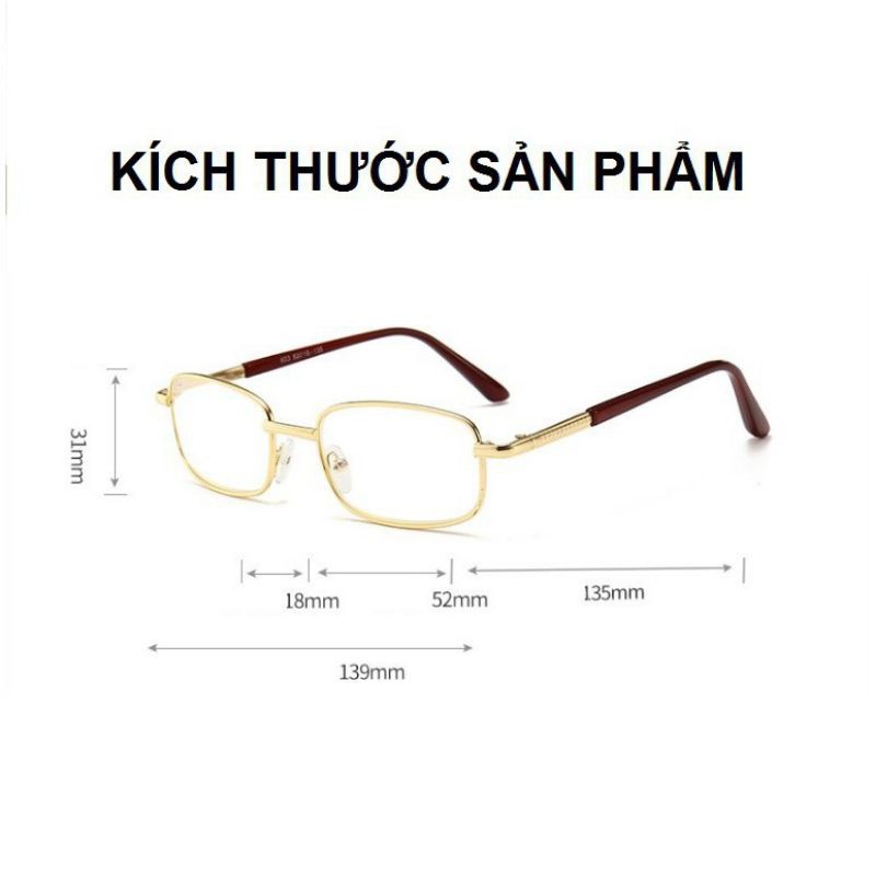 KÍNH LÃO DÀNH CHO NGƯỜI TRÊN 40 TUỔI GỌNG TITAN MẶT KÍNH CÓ HỘP ĐỰNG KHĂN LAU KÍNH