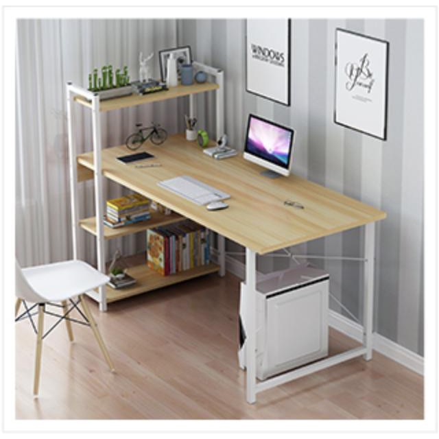Bàn làm việc liền kệ sách 🍒 đa năng 2 trong 1 🍒 bên ngoài phủ Melamine - chân sắt chắc chắn | BigBuy360 - bigbuy360.vn