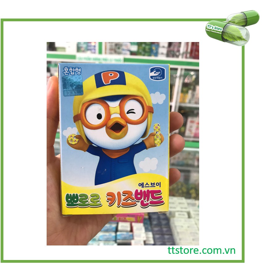 Băng cá nhân cho trẻ em Kids Band Hình Pororo (Hộp 20 miếng) [kid]