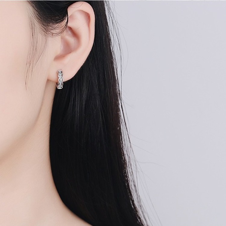 Bông tai nữ khoen tròn xinh xắn, S925 - HT286