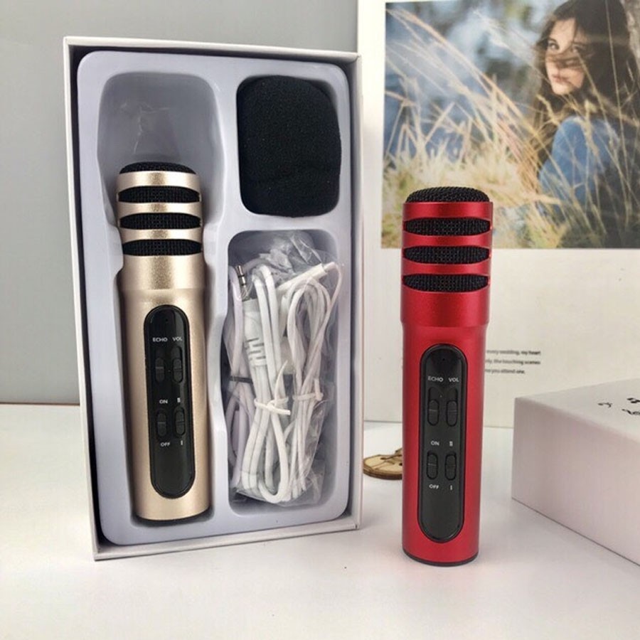 [Mã ELHACE giảm 4% đơn 300K] Micro Karaoke Livestream Thu Âm C7 Âm Thanh Chuyên Nghiệp + Tặng Tai Nghe