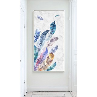 Tranh Treo Tường Canvas Lông Vũ Nhiều Màu  40 x 80 cm TTT-0241