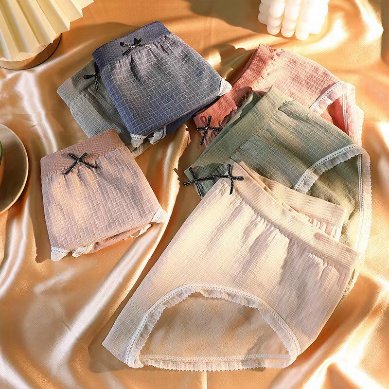 Quần lót cotton nơ tăm kháng khuẩn cho chị e từ 42-55kg