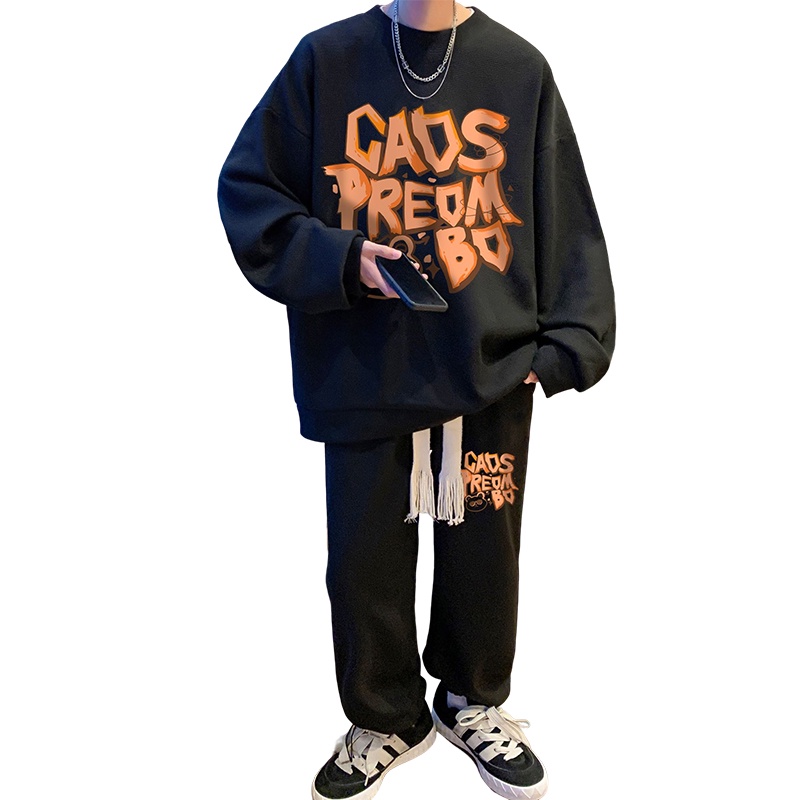 Set Áo Thun Dài Tay Và Quần Dài Thời Trang Nam Tính