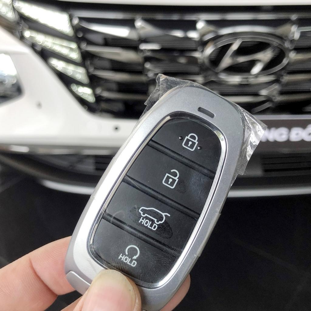 Bao da móc khoá bọc ốp chìa khóa xe ô tô Hyundai Santafe 2021 2022 Tucson 2022, da bò, nhiều màu, Hyundai12C