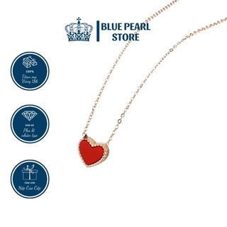 Dây chuyền nữ blue pearl dc0007 titan cao cấp mạ vàng 18k, bạc italy 925 không gỉ mặt trái tim