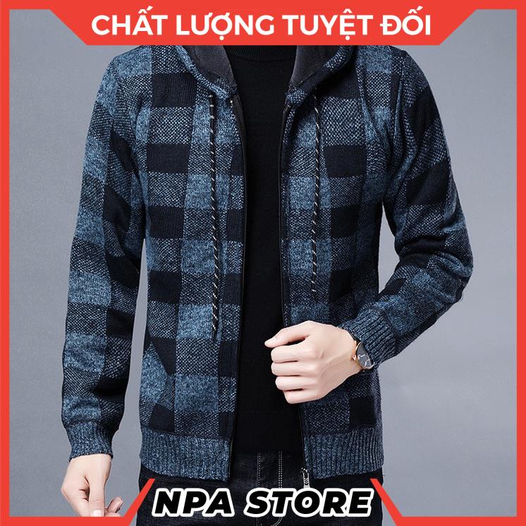 Áo khoác len K03 Xanh